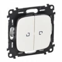 Переключатель Legrand 10АХ 250В 2-клавишный с подсветкой Белый, Valena ALLURE