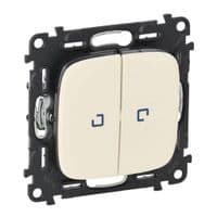 Переключатель Legrand 10АХ 250В 2-клавишный с подсветкой Слоновая кость, Valena ALLURE
