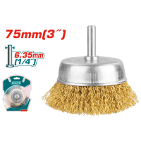 Акс.інстр TOTAL TAC33031 Щітка крацовка "Чашка", зі шпилькою, 75мм