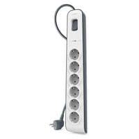 Удлинитель-фильтр сетевой Belkin 6хТип F, 3x1.5мм кв, 16А, с защитой от перенапряжения, 2м, белый