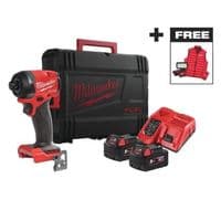 Вертолет ударный аккумуляторный Milwaukee M18 FID3MC-502X 18В АКБ 2х5А·час 0-3900об·мин 226Нм 1/4" ЗП M12-18FC TURBO прожектор M18 ALIS-0 жилет кейс 3.4кг