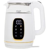 Електрочайник Adler AD 1305 white gold 1850-2200Вт/ 1.7л/ скло/ встановлення температури/