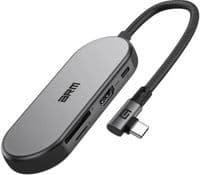 Концентратор Armorstandart Angle USB-C to HDMI 4K, RJ45, PD, 2USB, SD, microSD Grey (ARM86022)