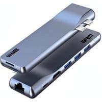 Концентратор Armorstandart For MacBook M-Series HDMI 4K, RJ45, PD, 3USB, SD, microSD Grey (ARM69367)