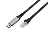 Кабель DIGITUS Ethernet USB-A - RJ45 CAT 6A S/FTP, 1 Gbit/s, 2m, LSZH