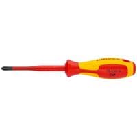 Отвертка KNIPEX с крестовым шлицем Pozidriv VDE (98 25 02 SL)