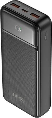 Батарея универсальная Sigma X-power SI20A4QL 20000mAh, PD/20W, QC/22.5W, LED, cable 20w, black (4827798799710)