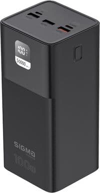 Батарея универсальная Sigma X-power SI50A6QLX 50000mAh, PD/100W, LED, cable 100w, black (4827798741313)