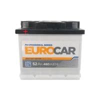 Аккумулятор автомобильный EUROCAR 6СТ-52АЗ (1) (+/-) (L1) 480А 12V (E)