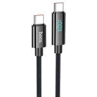 Кабель передачи данных USB-C на USB-C 1,0 м Benefit с дисплеем 100 Вт U141 черный HOCO (6942007611930)