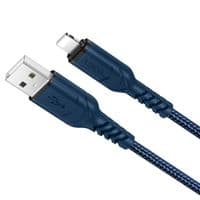 Кабель для передачи данных USB 2.0 AM на Lightning 1,0 м 2,4 А нейлон X59 синий HOCO (6931474744883)