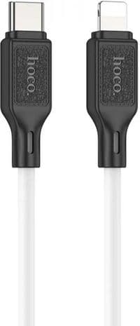 Дата кабель USB-C на Lightning 1.0m Cool silicone PD 20W X90 белый HOCO (6931474788399)