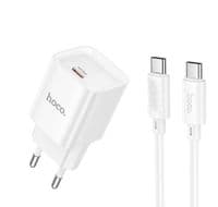 Зарядное устройство HOCO C146A Charm USB-C PD20W + cable USB-C to USB-C White (6942007630269)