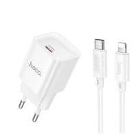 Зарядное устройство HOCO C146A Charm USB-C PD20W + cable USB-C to Lightning White (6942007630252)