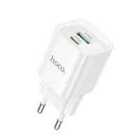 Зарядное устройство HOCO C147A Charm 1xUSB-C PD20W + 1xUSB QC3.0 White (6942007630276)