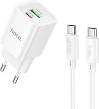 Зарядное устройство HOCO C149A Charm 1xUSB-C PD30W + 1xUSB QC3.0 + cable USB-C to USB-C White (6942007630351)