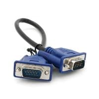 Кабель Merlion VGA 3+2 0.3m, male to male (папа-папа), 2 феррита, черно-синий, пакет Q250