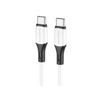 Кабель для передачи данных USB-C - USB-C 1,0 м 3 А 60 Вт силикон BX79 белый BOROFONE (6974443384819)