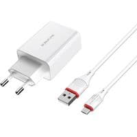 Зарядний пристрій BOROFONE BA21A Long Journey USB QC3.0 + cable USB to Micro 5P 18W White (6931474702470)