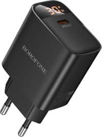 Зарядное устройство для BOROFONE BA97A Ilustre USB-C PD30W digital display Black (6941991120480)