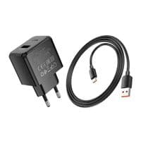 Набор СЗУ 110-240V HOCO CS17A+ кабель Type-C, 1xUSB, 22.5W, 1м кабель, Black, Blister