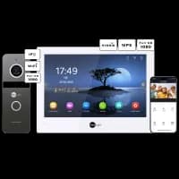 Комплект відеодомофа Neolight ALPHA Hybrid + SOLO IPW Graphite з куточком, PoE адаптер для викликової панелі