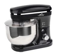 Тістомісильна машина Monte МТ-2506, Black, 1600W, стаціонарний, 6 швидкостей, чаша 5л, насадки:гак для замішування тіста, вінчик для збивання, бітер для перемішування