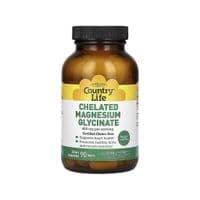 Минералы Country Life Магний Хелатный глицинат, 400 мг, Chelated Magnesium Glycinate, 90 табл. (CLF-02680)