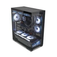 Корпус ALmordor QX25A LCD Black, без БП, для ATX/MicroATX/Mini ITX, 1xUSB-C, 2xUSB-A 3.0, макс. CPU – 160 мм/VGA – 410 мм/PSU – 180 мм, стеклянные левая и лицевая панели, LCD-экран 6.2" (ALQX25ABK_LCD)