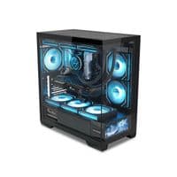 Корпус ALmordor QX25M LCD Black, без БП, для MicroATX/Mini ITX, 1xUSB-C, 2xUSB-A 3.0, макс. CPU – 160 мм/VGA – 410 мм/PSU – 180 мм, стеклянные левая и лицевая панели, LCD-экран 6.2" (ALQX25MBK_LCD)