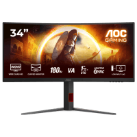 Монiтор TFT AOC 34" CU34G4 21:9 VA Curved WQHD 180Hz 2*HDMI DP HAS Black/Red