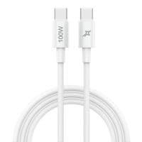 Кабель передачи данных USB-C - USB-C 1,0 м 100 Вт белый Grand-X (CC-100W)