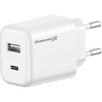 Зарядний пристрій Grand-X CH-890 Fast Charge 1xUSB-C PD20W + 1xUSB QC4.0 + AFC SCP FCP Black (CH-890)