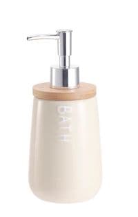 Диспенсер для мила Ardesto Prestigio 420мл, доломіт, бамбук, пластик, бежевий