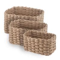 Набір кошиків плетених Ardesto Prestigio (3.3/2.2/1.4л), 3 предмети, паперовий шпагат, бежевий