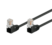 Патч-корд литой неэкранированный RJ45 UTP5e 0.5m Goobay (75.09.6085) patch D=4.9mm AWG26 2x90&amp;deg; Gold, черный