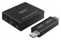 Удлинитель DIGITUS USB 3.2 Gen1, для использования с кабелем FO MM LC, до 300 м, 3 х USB-A, 1 x USB-C, черный