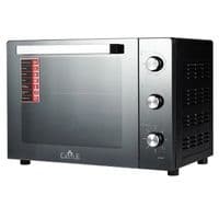 Електродуховка Castle CPE-70B, Black, 2200W, 70л, конвекція, подвійне термостійке скло, 4 нагрівальних елемента, підсвітка, таймер, термостат 70-250 °C, сховані регулятори, деко, решітка, ручка для деко, лоток для крихт