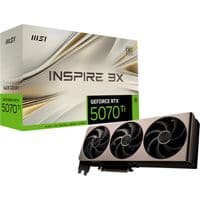 Відеокарта GeForce RTX 5070 Ti, MSI, INSPIRE 3X OC, 16Gb GDDR7, 256-bit, HDMI/3xDP, 2497/28000 MHz, 16-pin (G507T-16I3C)
