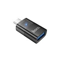 Переходник HOCO UA36B C male to USB female OTG transparent adapter Black