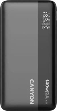 CANYON Power Bank PB-240, 25000mAh PD140W display power bank,Size160.0x82x27 mm Weight 508+-10g, Dark Grey