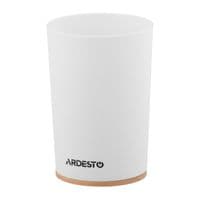 Стакан для зубных щеток Ardesto Minimalism 7.8x11.3см, полипропилен, бамбук, белый