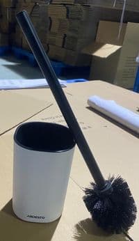 Набір щітка для унітазу з підставкою Ardesto Vigor 9.9x15/39см, поліпропілен, нержавіюча сталь, білий