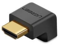 Перехідник HDMI (M) - HDMI (F), Ugreen HD112, Black, кутовий роз'єм (20109)