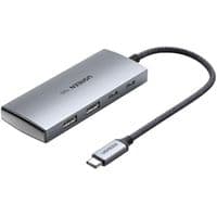 Хаб USB Ugreen CM480, Grey, Type-C 3.2 - 2xType-C 3.2/2xUSB 3.2, кабель 15 см, алюмінієвий корпус (30758)