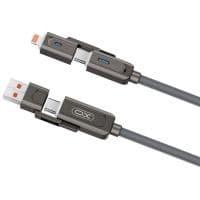 Кабель XO NB275 Zinc Alloy Silicone Type-C/USB-A to TYPE-C/Lightning - 4-in-1 - 60W - 1m (Серый)