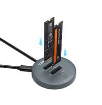 Док-станція Maiwo клонір. для 2*NVMe M.2 SSD через USB3.2 Gen2 Type-C до 10 Гбіт/с, безгвинтова, сіра