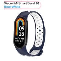 Ремешок для фитнеса браслета BeCover Vents Style для Xiaomi Mi Smart Band 10 Blue-White (713632)