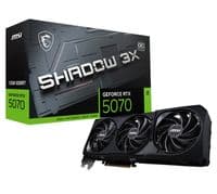 Відеокарта GeForce RTX 5070, MSI, SHADOW 3X OC, 12Gb GDDR7, 192-bit, HDMI/3xDP, 2557/28000 MHz, 16-pin, Bulk (G5070-12S3C)
