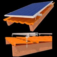 Комплект StringSetter SS-XL-M 09 крепление 9 солнечных панелей до 1145мм металочерепица, шифер